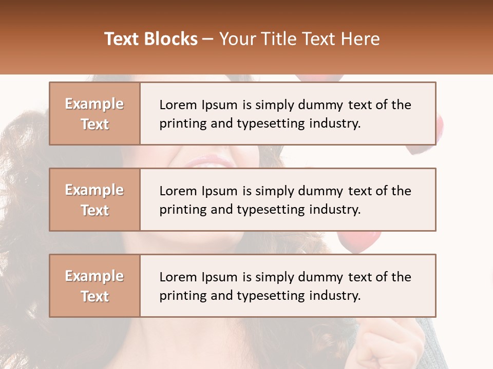 A Woman With Hearts On Her Head Is Smiling PowerPoint Template