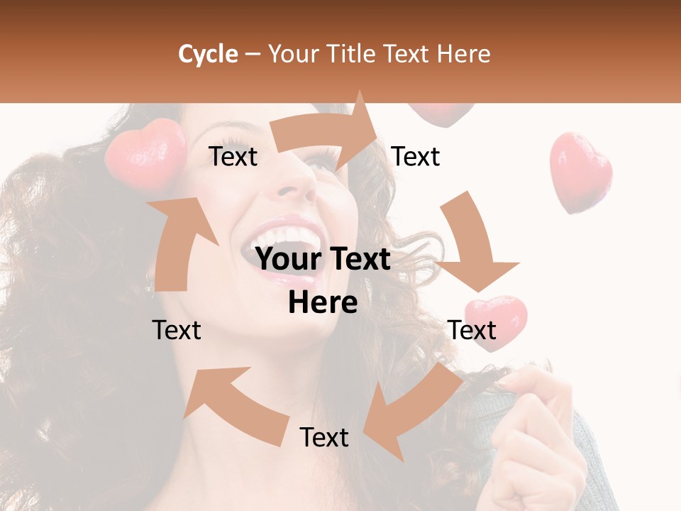 A Woman With Hearts On Her Head Is Smiling PowerPoint Template