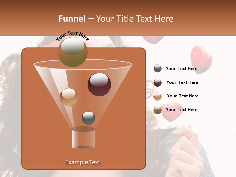 A Woman With Hearts On Her Head Is Smiling PowerPoint Template