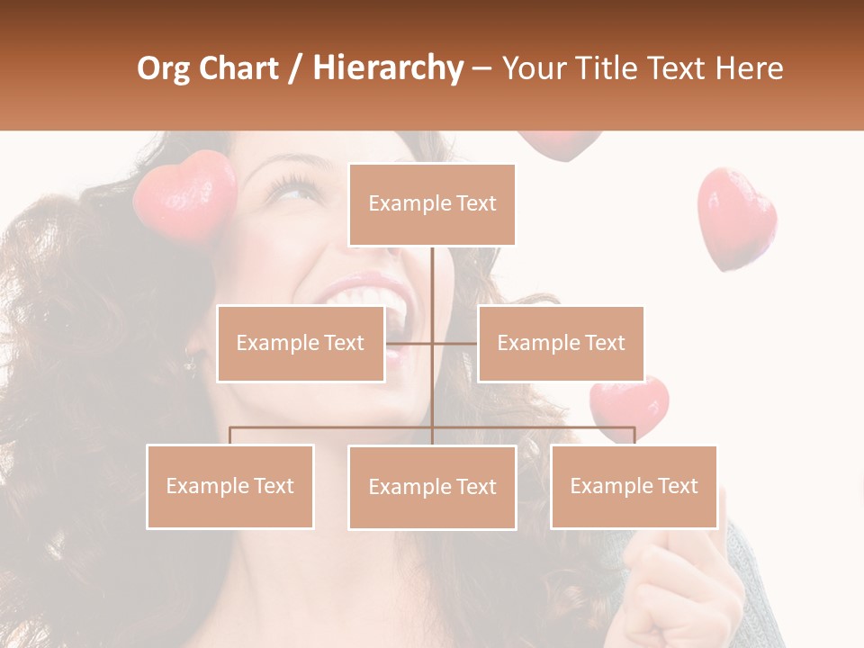 A Woman With Hearts On Her Head Is Smiling PowerPoint Template