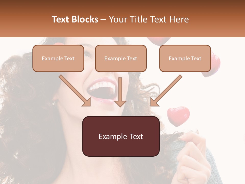 A Woman With Hearts On Her Head Is Smiling PowerPoint Template
