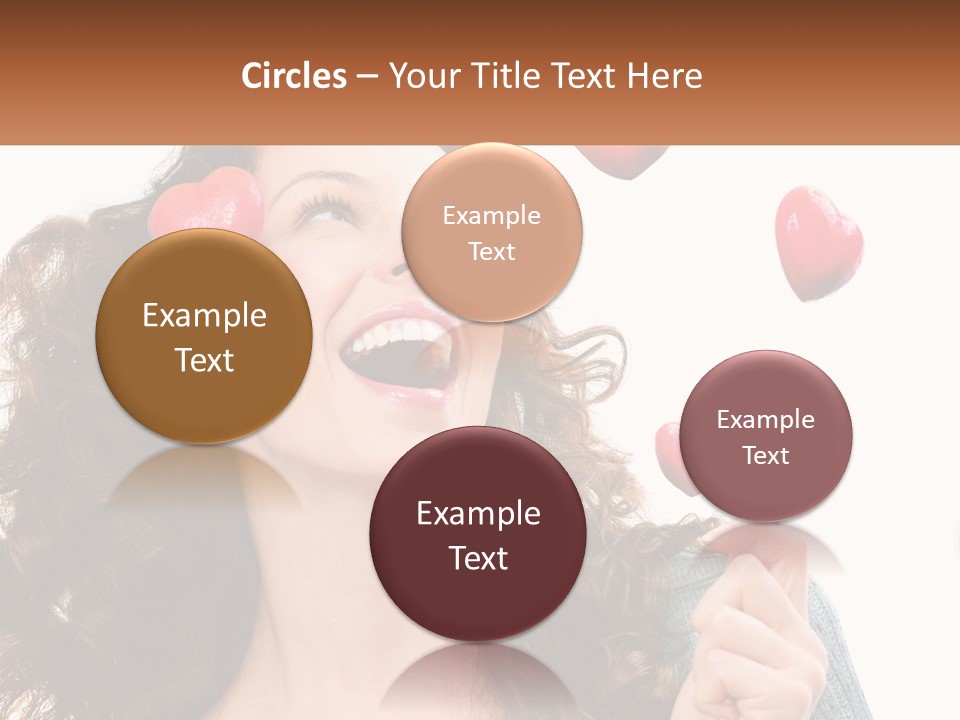 A Woman With Hearts On Her Head Is Smiling PowerPoint Template