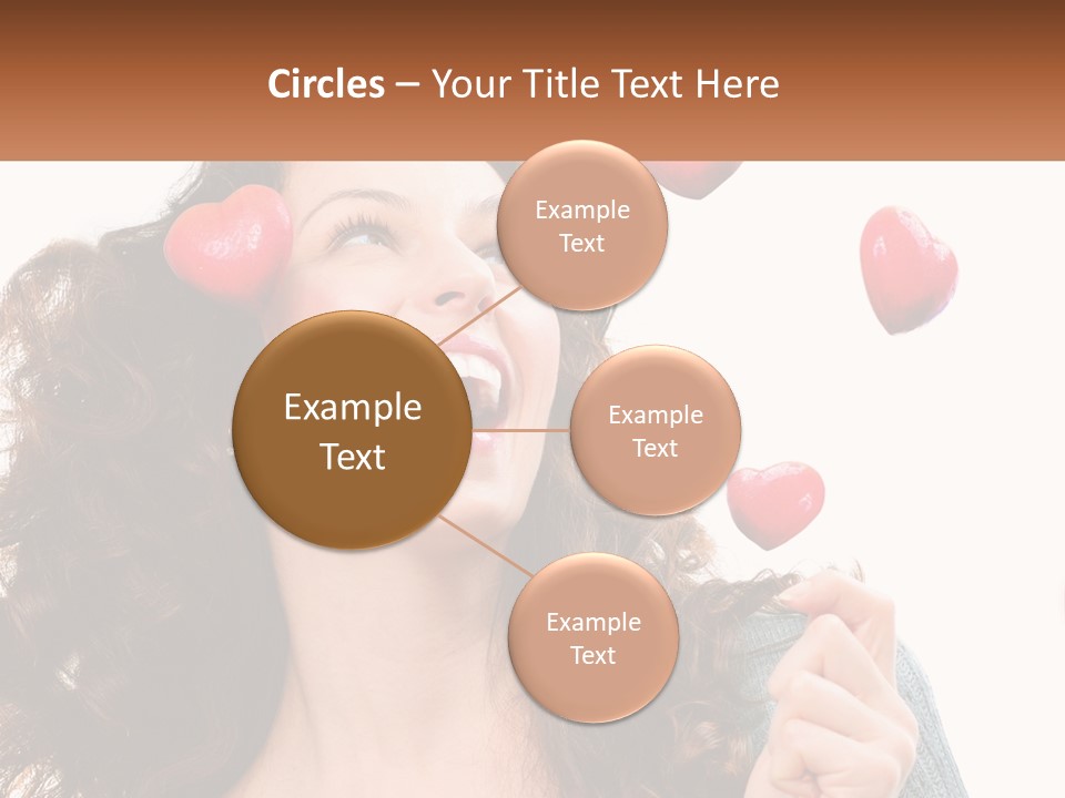 A Woman With Hearts On Her Head Is Smiling PowerPoint Template