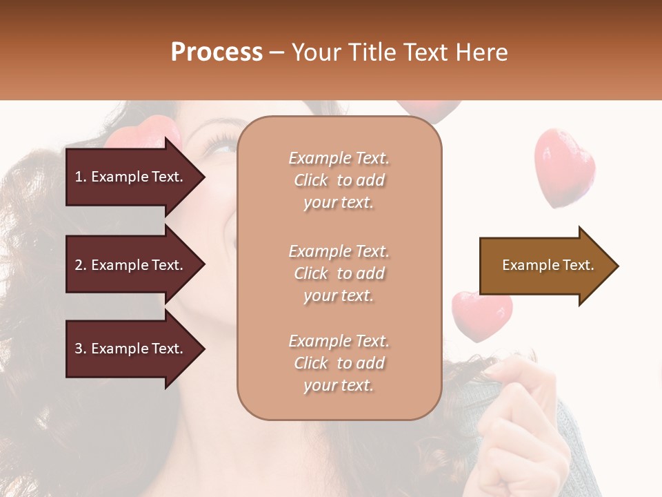 A Woman With Hearts On Her Head Is Smiling PowerPoint Template