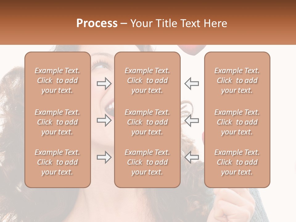 A Woman With Hearts On Her Head Is Smiling PowerPoint Template