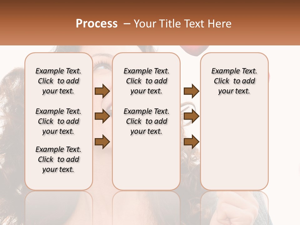 A Woman With Hearts On Her Head Is Smiling PowerPoint Template