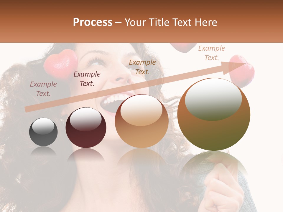 A Woman With Hearts On Her Head Is Smiling PowerPoint Template