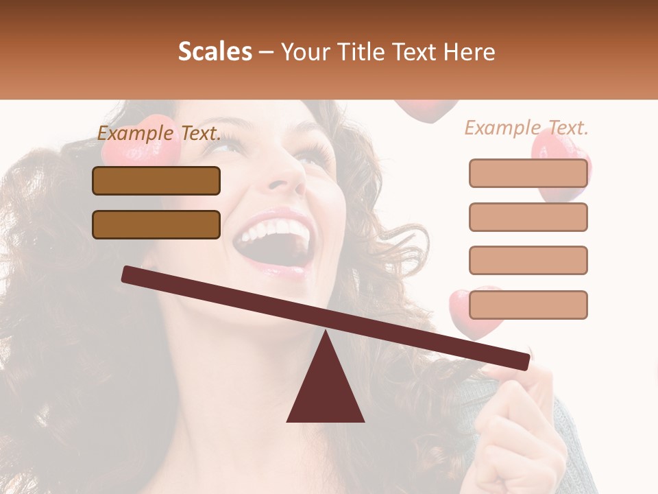 A Woman With Hearts On Her Head Is Smiling PowerPoint Template