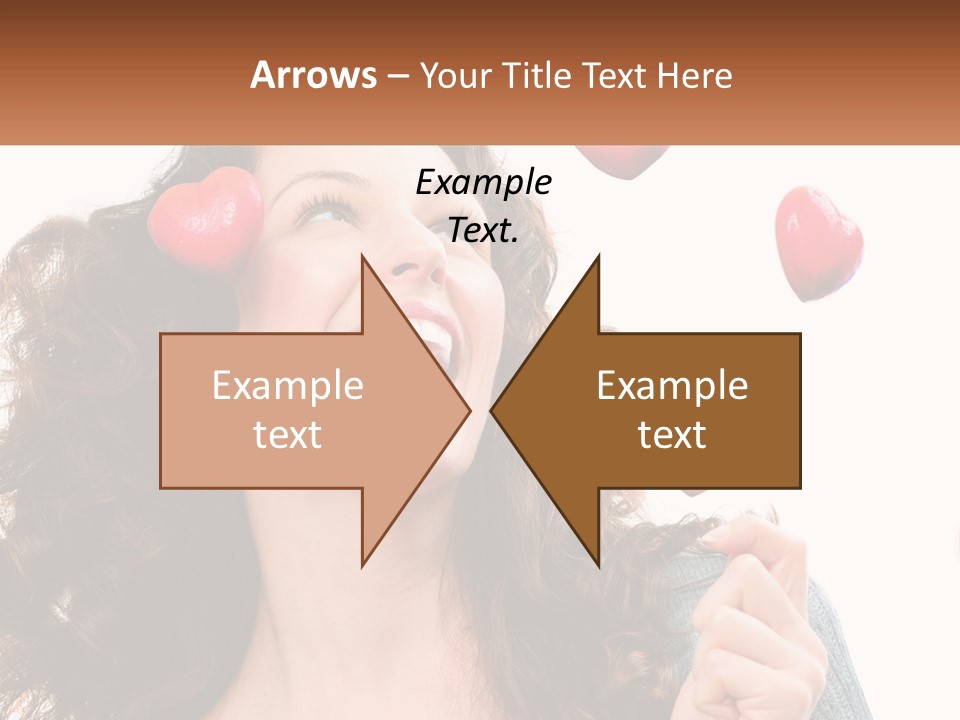 A Woman With Hearts On Her Head Is Smiling PowerPoint Template