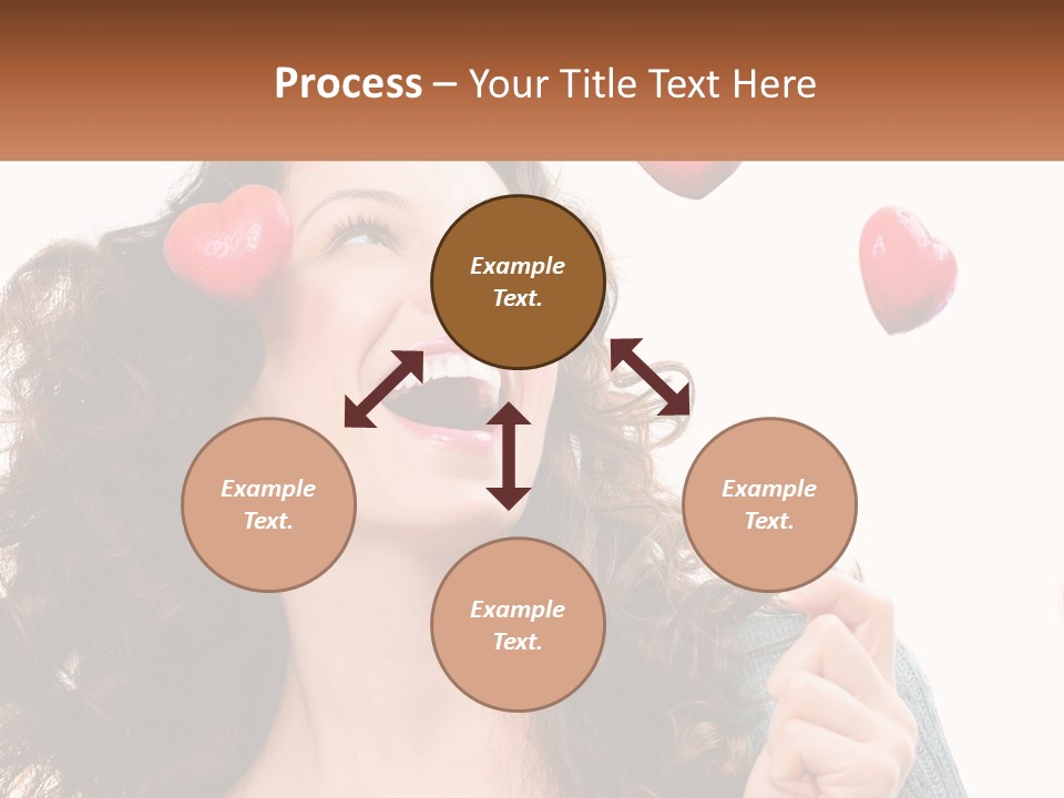 A Woman With Hearts On Her Head Is Smiling PowerPoint Template