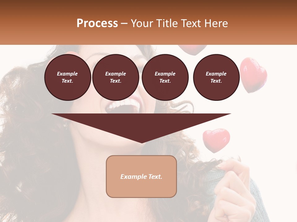 A Woman With Hearts On Her Head Is Smiling PowerPoint Template