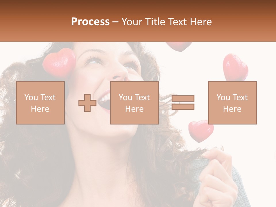 A Woman With Hearts On Her Head Is Smiling PowerPoint Template