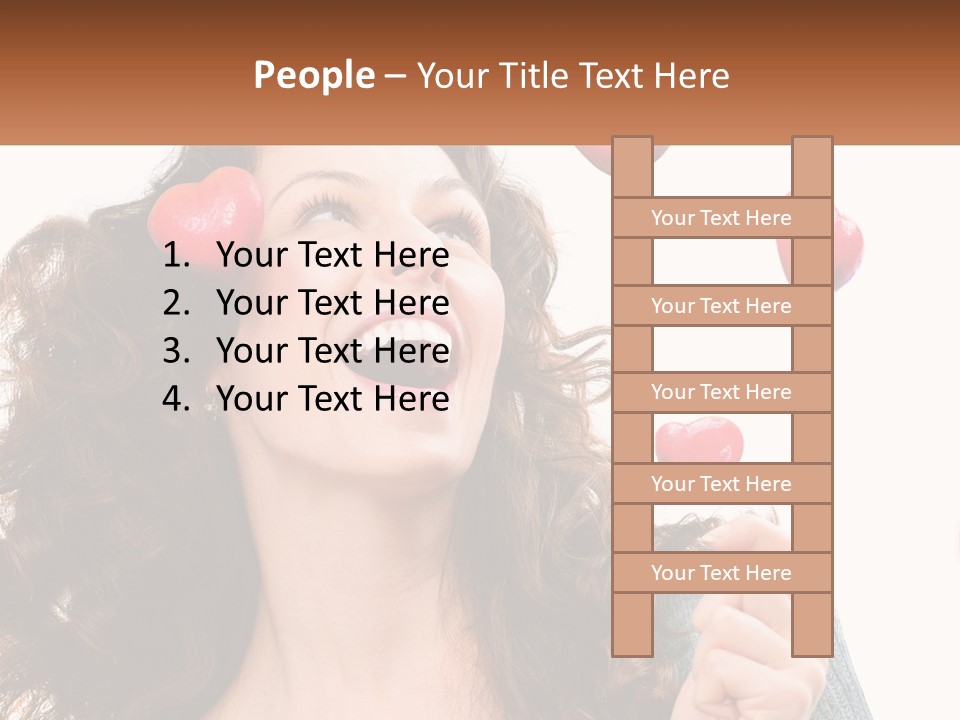 A Woman With Hearts On Her Head Is Smiling PowerPoint Template