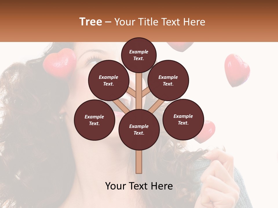 A Woman With Hearts On Her Head Is Smiling PowerPoint Template