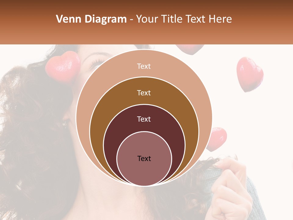 A Woman With Hearts On Her Head Is Smiling PowerPoint Template
