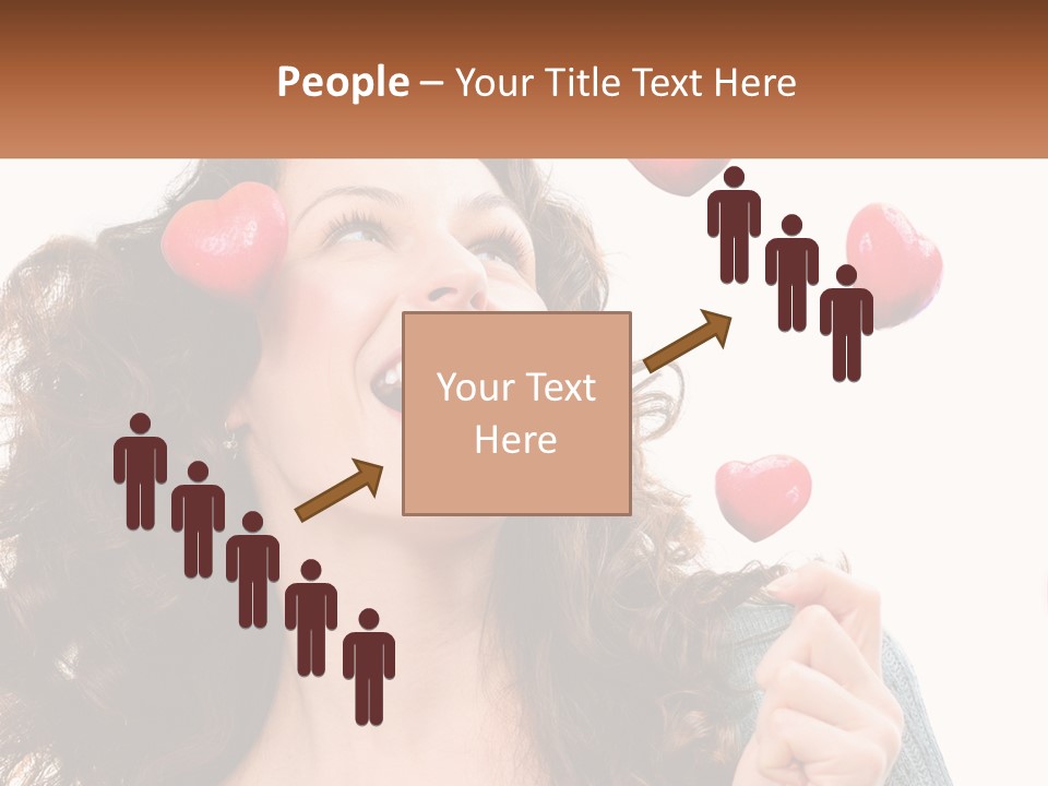 A Woman With Hearts On Her Head Is Smiling PowerPoint Template