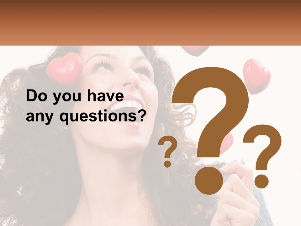 A Woman With Hearts On Her Head Is Smiling PowerPoint Template