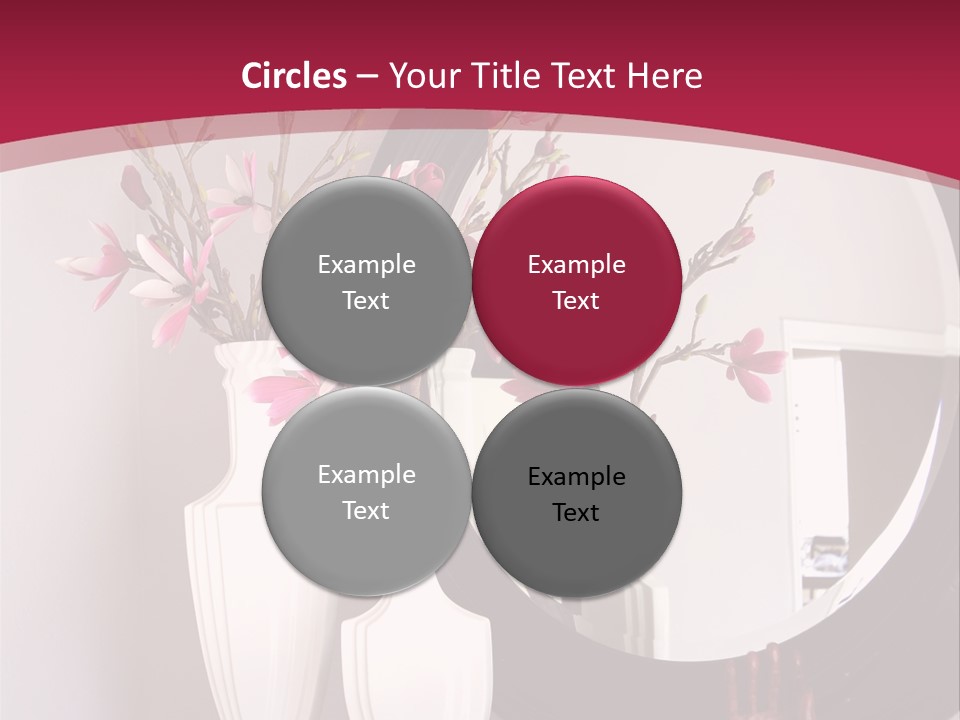 A Table With Vases And A Mirror On It PowerPoint Template