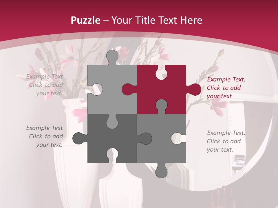 A Table With Vases And A Mirror On It PowerPoint Template