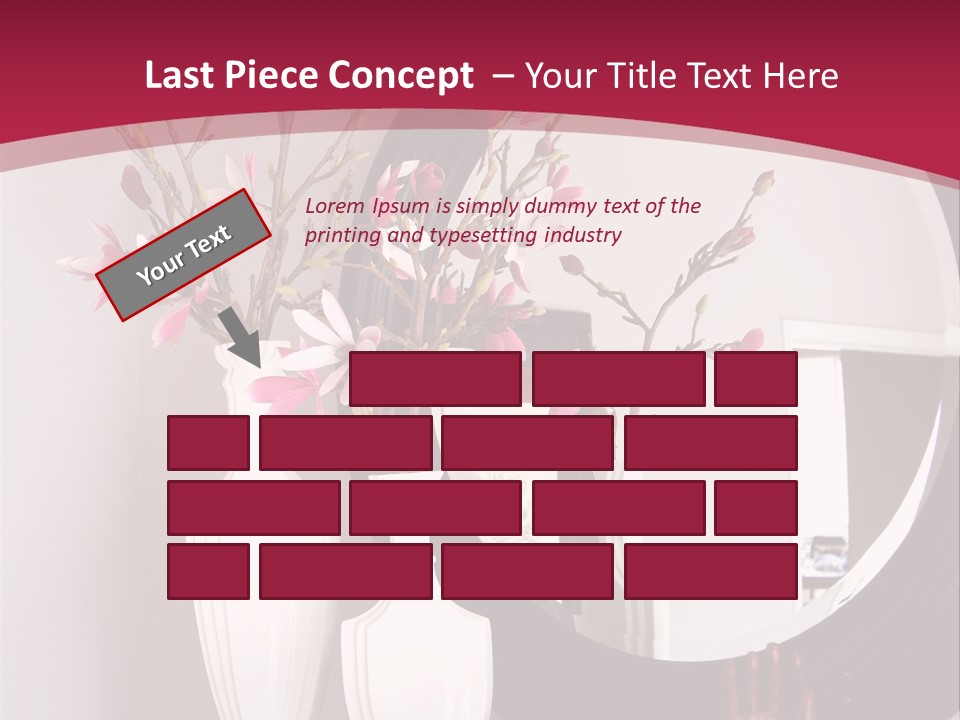 A Table With Vases And A Mirror On It PowerPoint Template