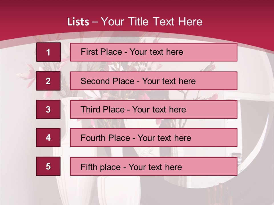 A Table With Vases And A Mirror On It PowerPoint Template