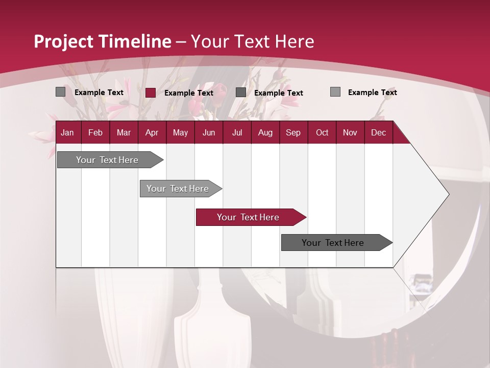 A Table With Vases And A Mirror On It PowerPoint Template