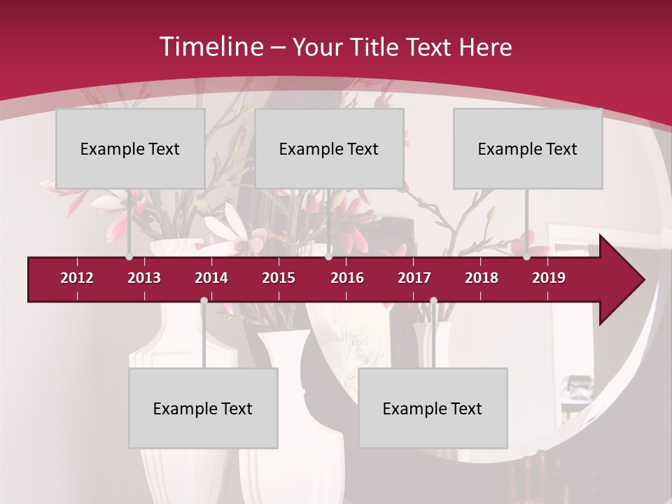 A Table With Vases And A Mirror On It PowerPoint Template