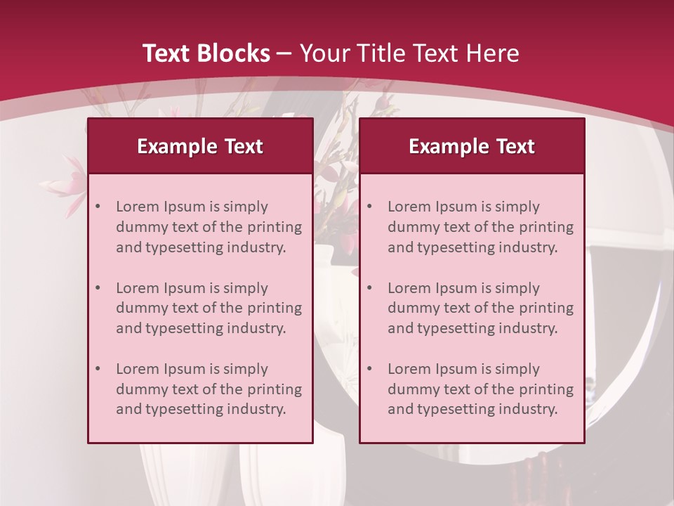 A Table With Vases And A Mirror On It PowerPoint Template