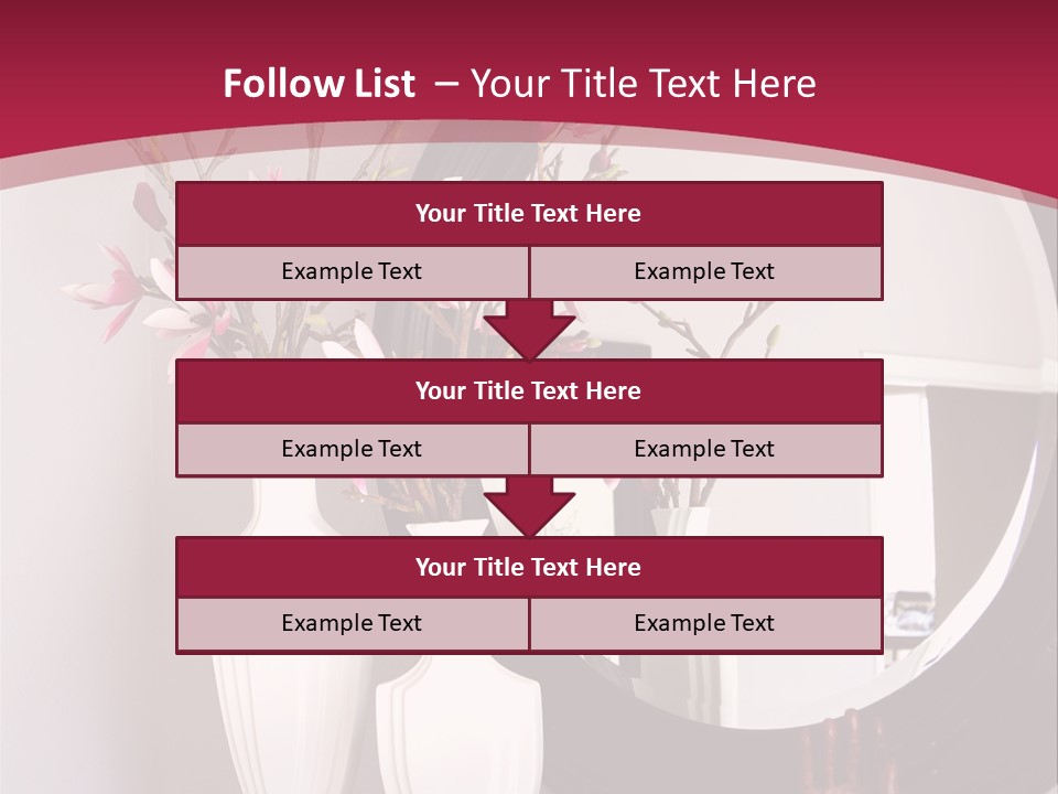 A Table With Vases And A Mirror On It PowerPoint Template