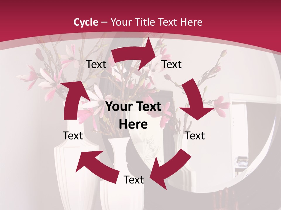 A Table With Vases And A Mirror On It PowerPoint Template
