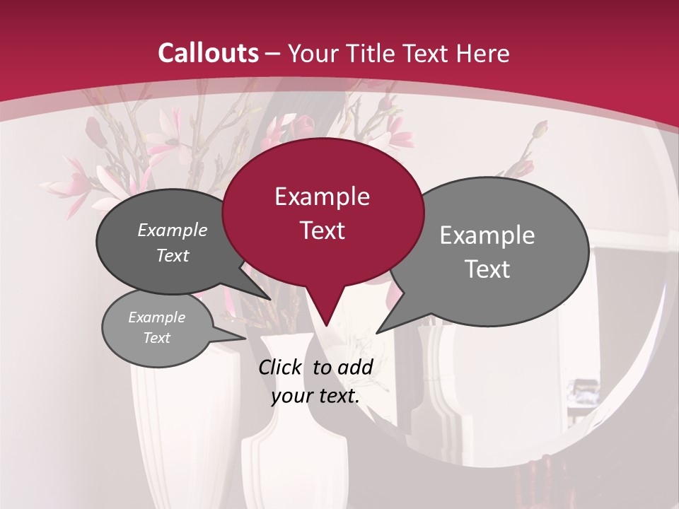 A Table With Vases And A Mirror On It PowerPoint Template