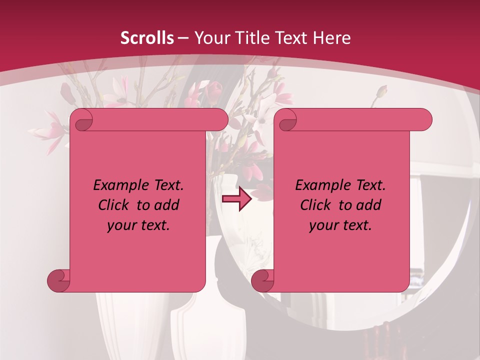 A Table With Vases And A Mirror On It PowerPoint Template
