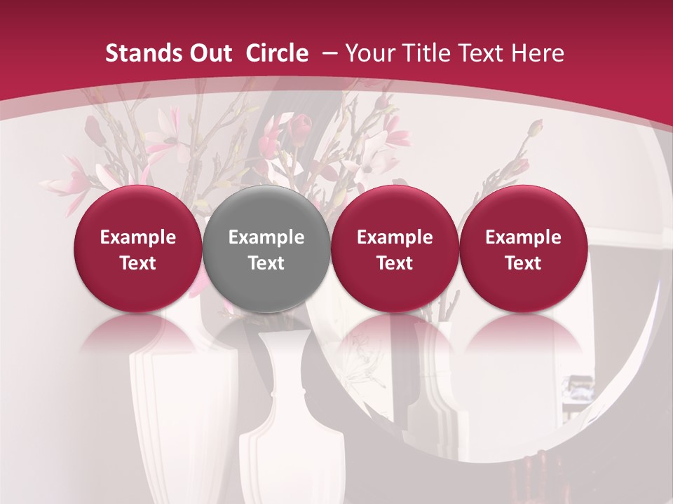 A Table With Vases And A Mirror On It PowerPoint Template