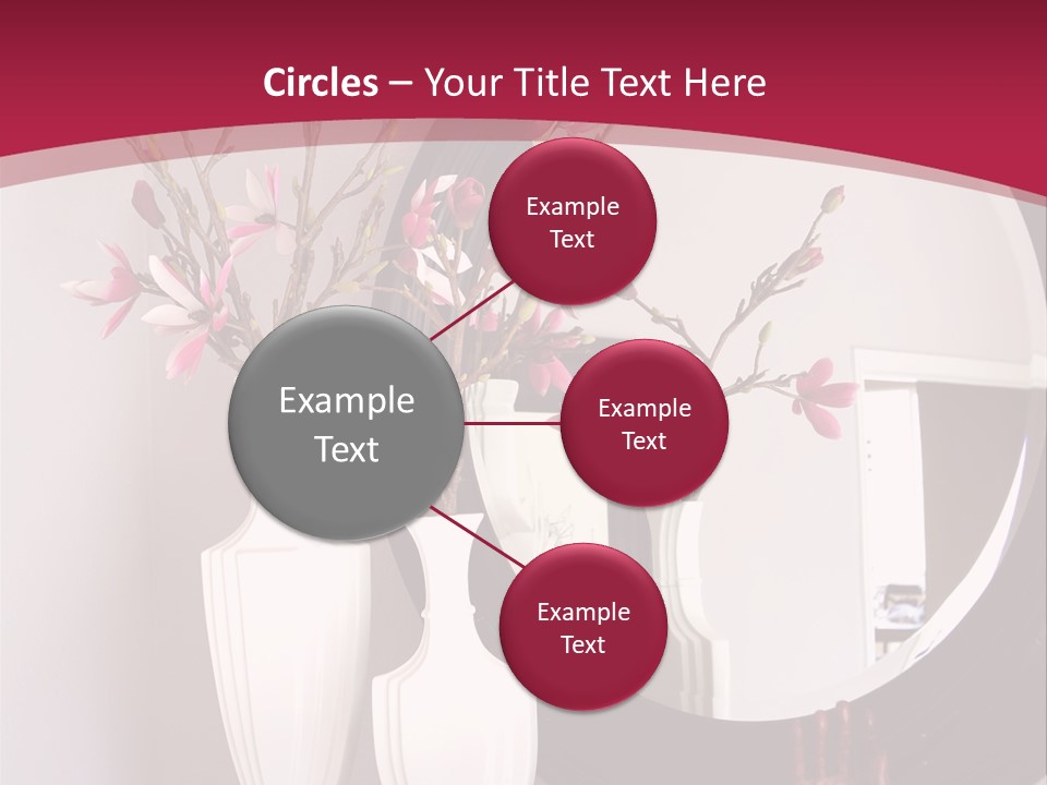 A Table With Vases And A Mirror On It PowerPoint Template