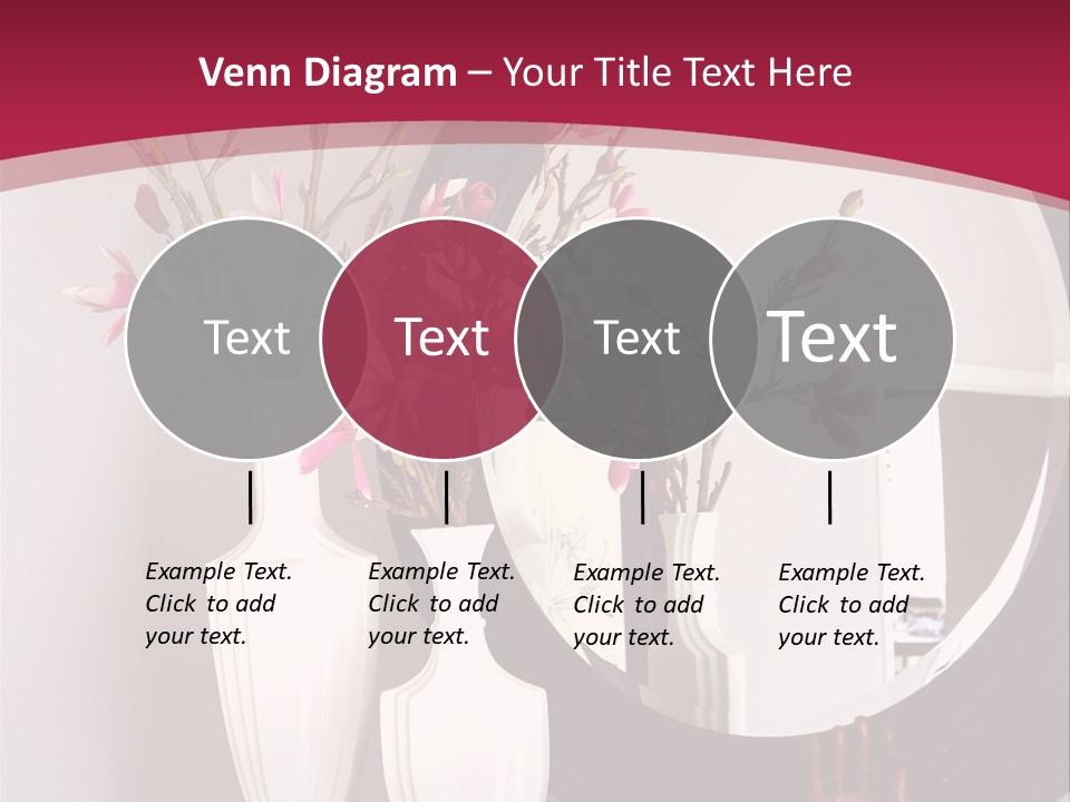 A Table With Vases And A Mirror On It PowerPoint Template
