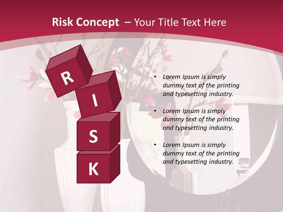 A Table With Vases And A Mirror On It PowerPoint Template