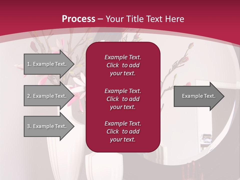 A Table With Vases And A Mirror On It PowerPoint Template