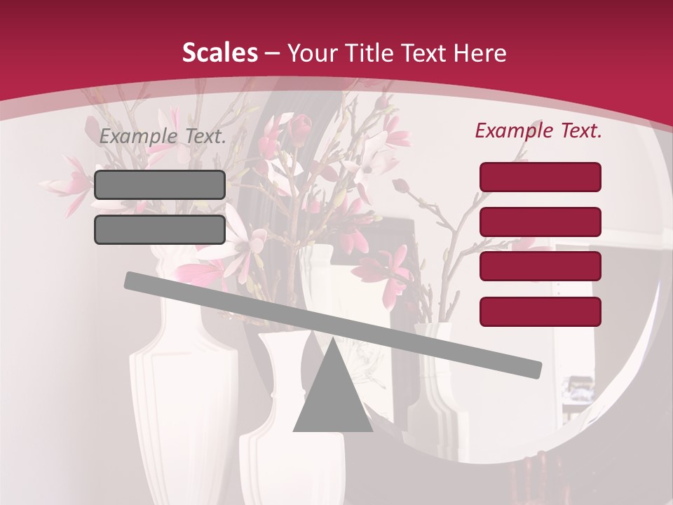A Table With Vases And A Mirror On It PowerPoint Template
