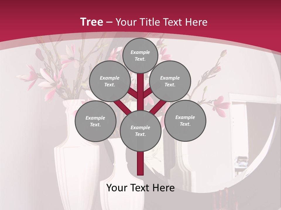 A Table With Vases And A Mirror On It PowerPoint Template