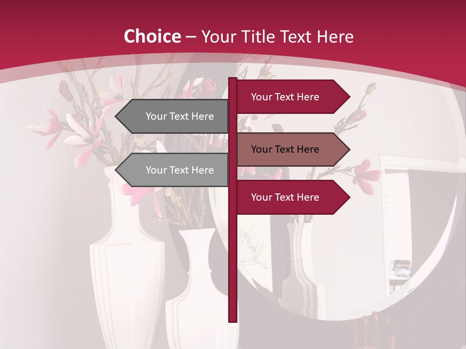 A Table With Vases And A Mirror On It PowerPoint Template