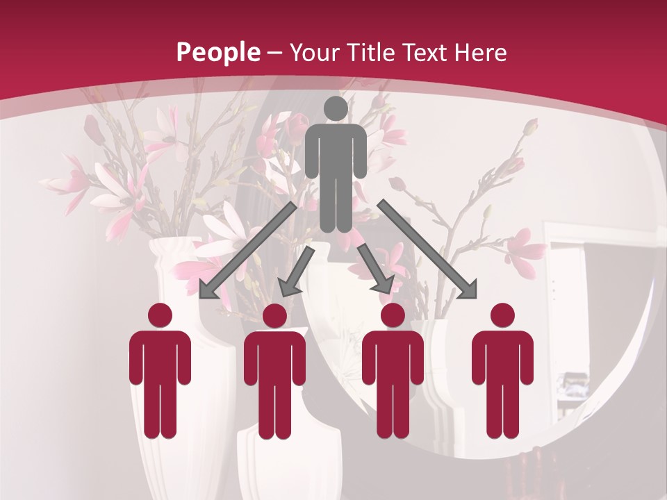 A Table With Vases And A Mirror On It PowerPoint Template