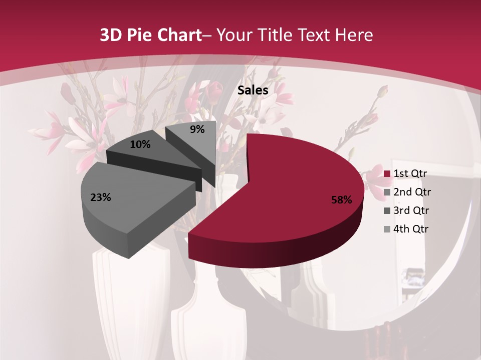 A Table With Vases And A Mirror On It PowerPoint Template