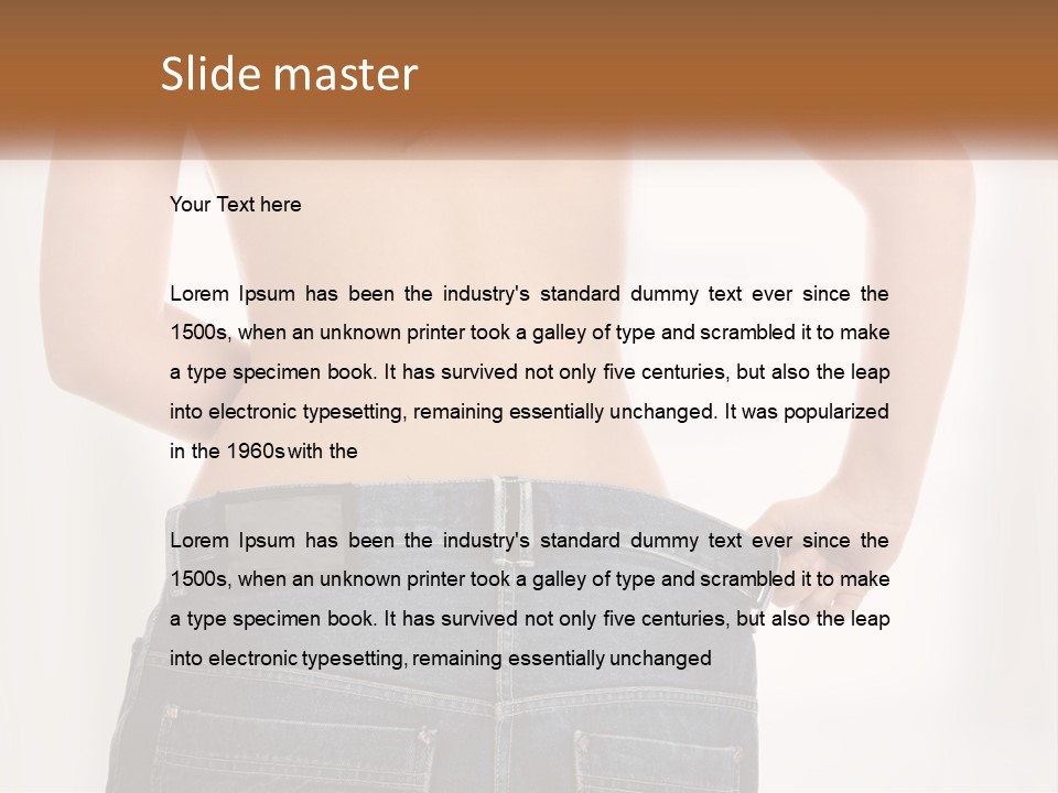 A Woman In Jeans With Her Back To The Camera PowerPoint Template