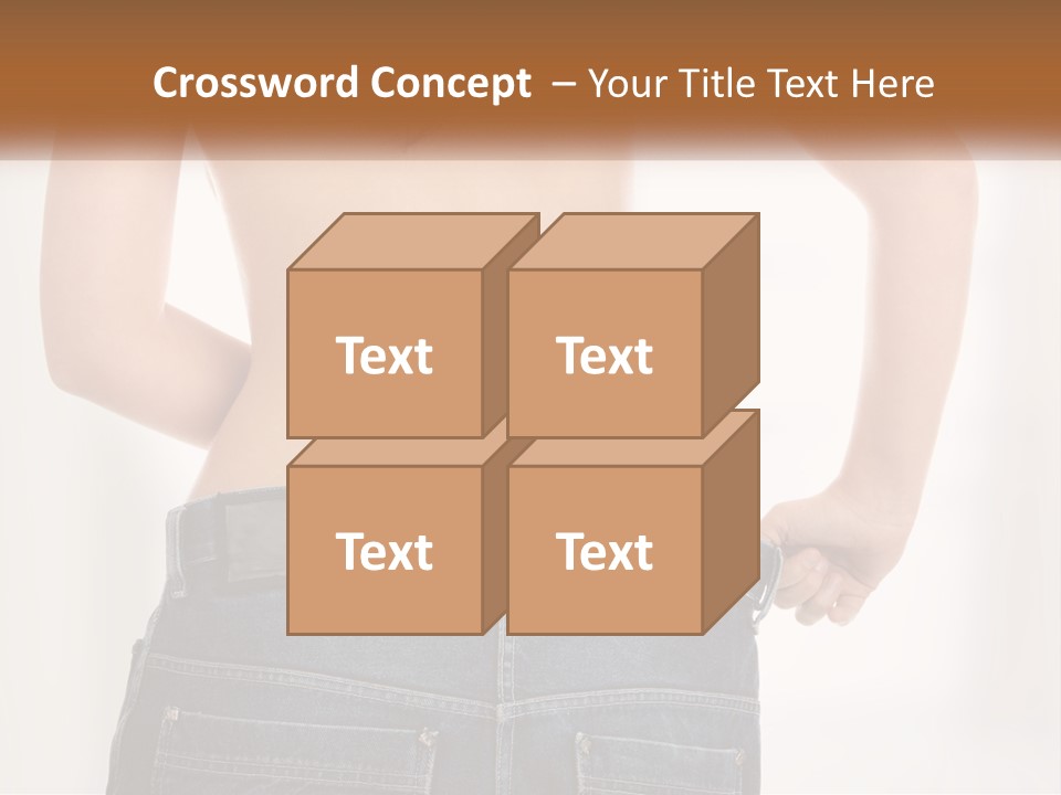 A Woman In Jeans With Her Back To The Camera PowerPoint Template