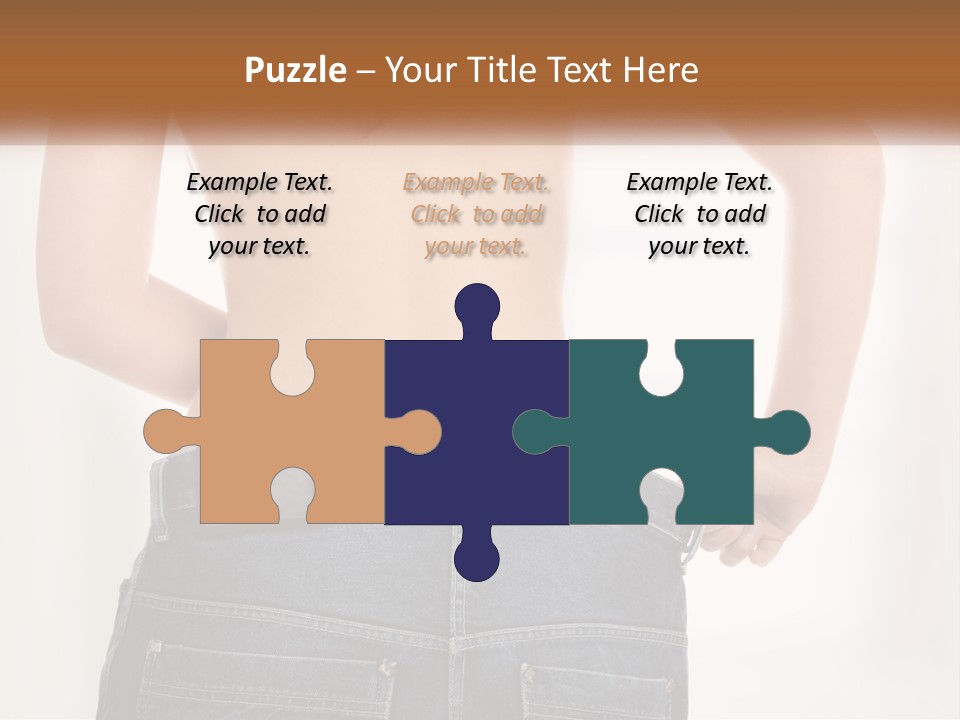 A Woman In Jeans With Her Back To The Camera PowerPoint Template