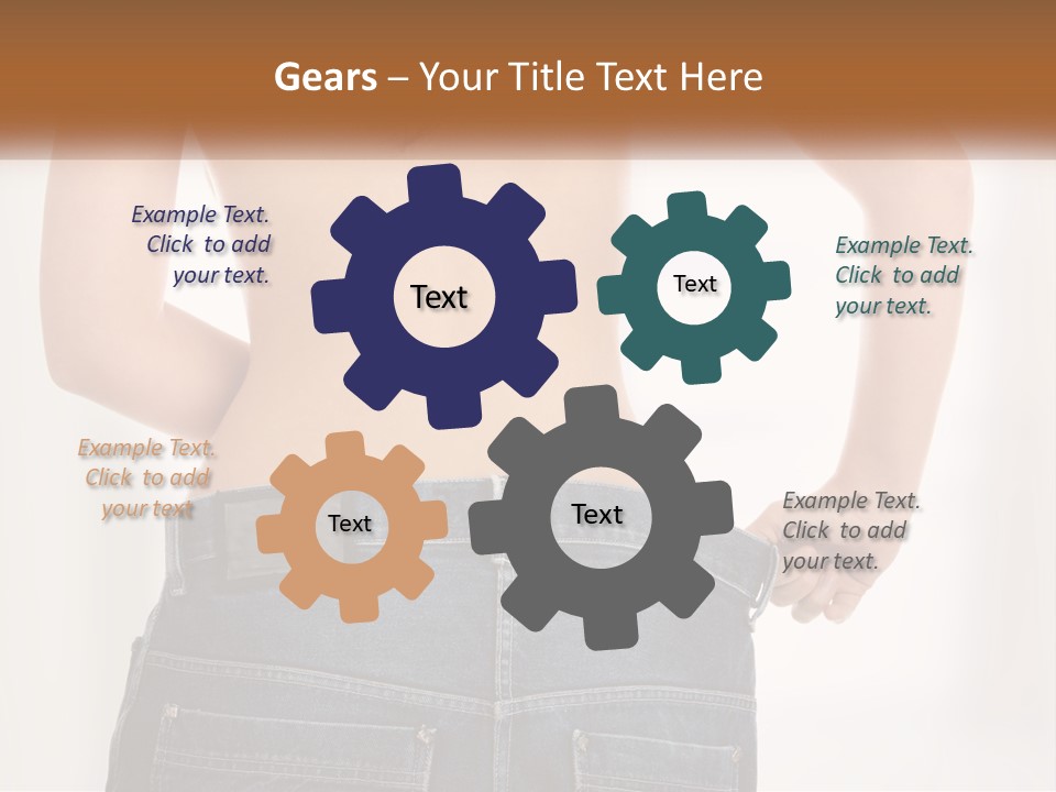 A Woman In Jeans With Her Back To The Camera PowerPoint Template