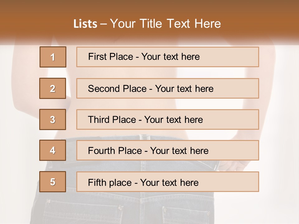 A Woman In Jeans With Her Back To The Camera PowerPoint Template
