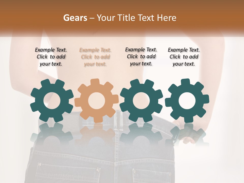 A Woman In Jeans With Her Back To The Camera PowerPoint Template