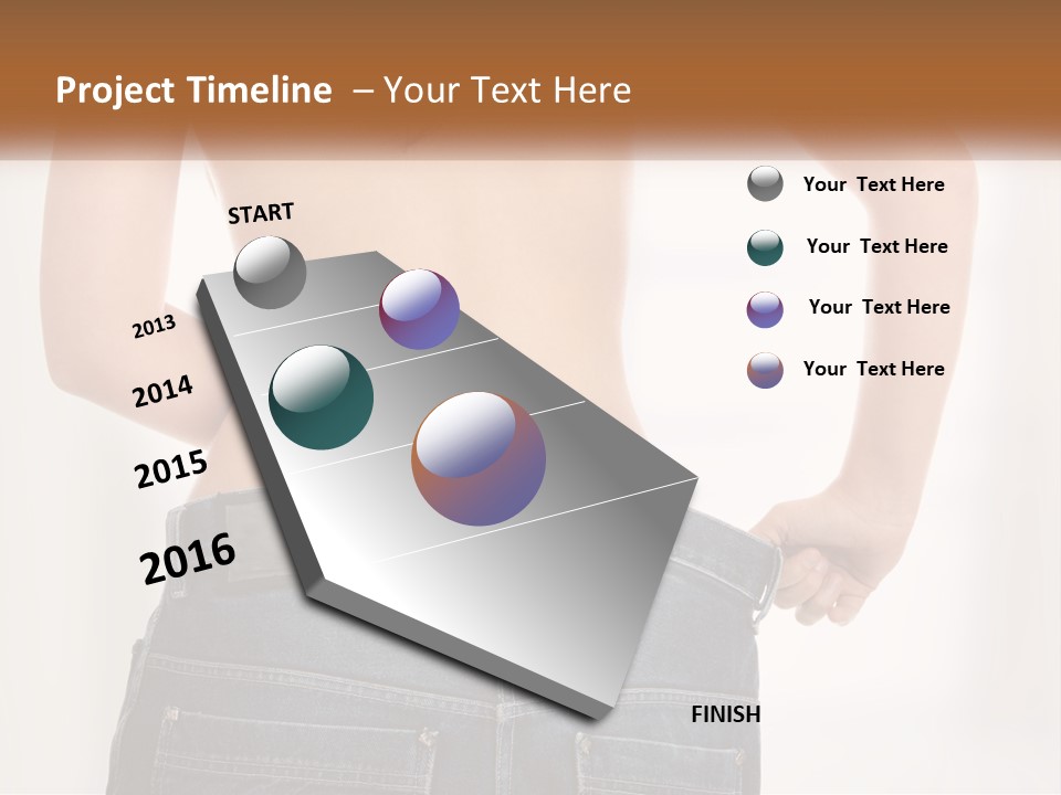 A Woman In Jeans With Her Back To The Camera PowerPoint Template