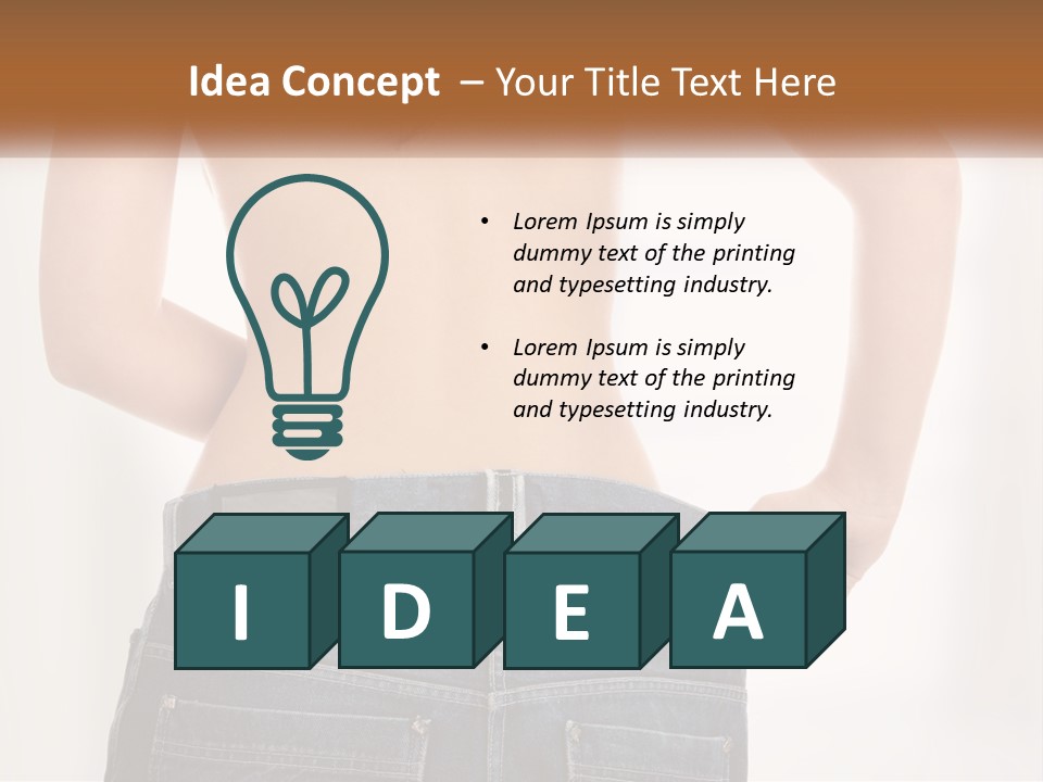 A Woman In Jeans With Her Back To The Camera PowerPoint Template